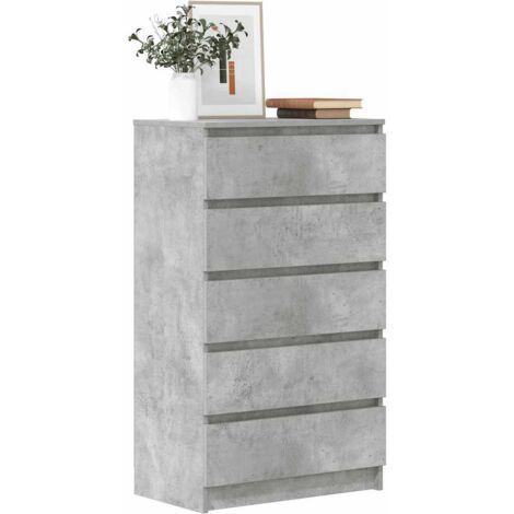 Kommode Beton Grau 60x36x103 cm Ingenieurholz