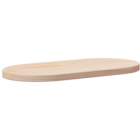 Tischplatte 90x45x2,5 cm aus massivem Kiefernholz oval