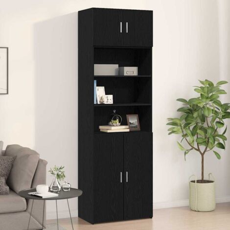 vidaXL Wall-Mounted Cabinet Wall-mounted Black Oak 70 x 42.5 x 40 cm