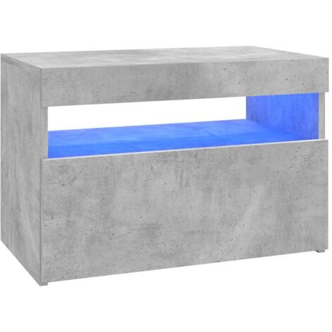 vidaXL TV-Schrank mit LED-Leuchten Betongrau 60x35x40 cm