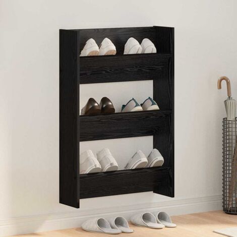 Wandschuhschrank mit Regal Schwarz Eichen-Optik 60 x 18 x 90 cm vidaXL (1/5)