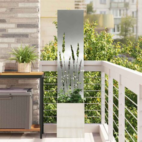 Garten Sichtschutz-Leinwand Silber 32 x 140 cm Verzinkter Stahl vidaXL