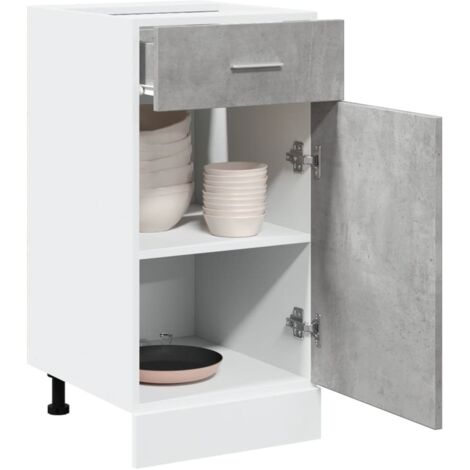 vidaXL Schubunterschrank Betongrau 40x46x81,5 cm Holzwerkstoff