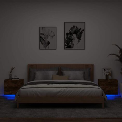 Wand-Nachtische mit LED-Lichtern 2 Stück Rauchesche