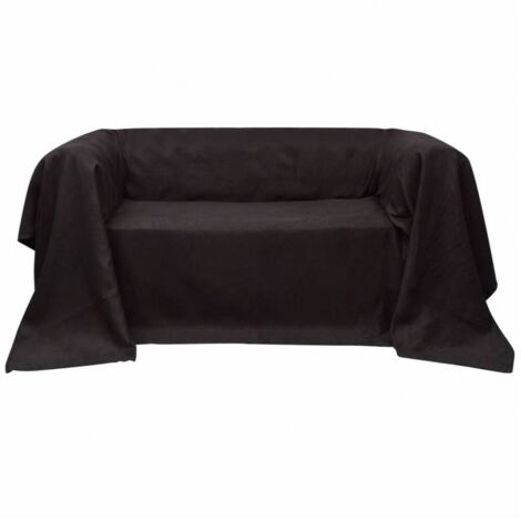 Micro-Suede Sofaüberwurf Tagesdecke Braun 140 x 210 cm vidaXL