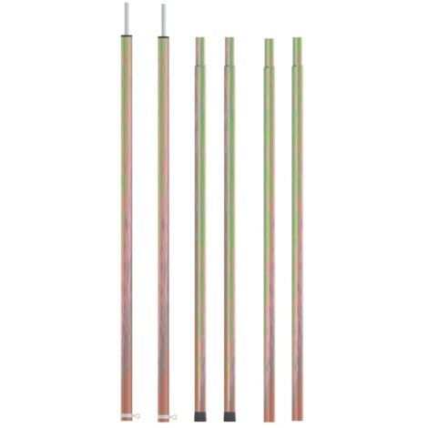 Teleskopische Zeltstangen 170-255 cm 2 Stück Verzinkter Stahl