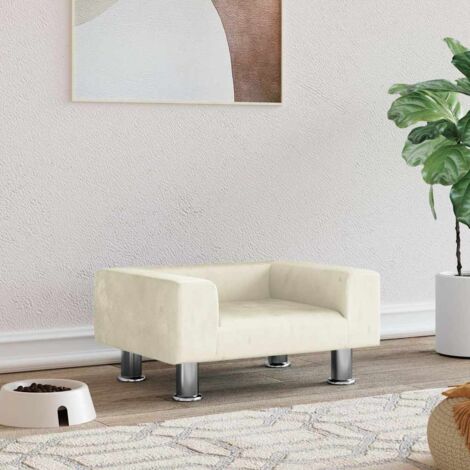 Hundebett Creme 50x40x26,5 cm Samt vidaXL