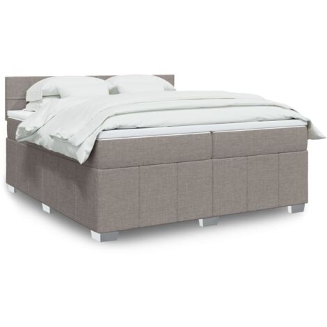 Boxspringbett mit Matratze Taupe 200x200 cm Stoff vidaXL