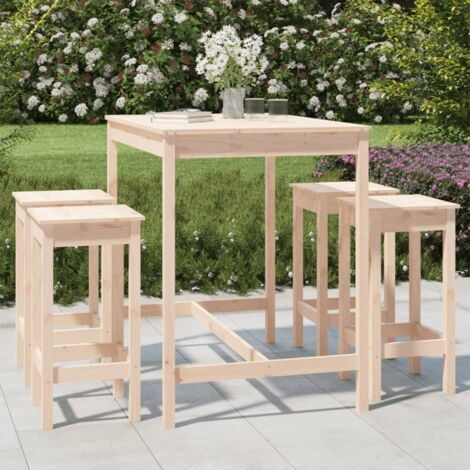 5-tlg. Gartenbar-Set Massivholz Kiefer vidaXL