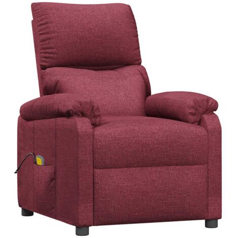 Massagesessel Weinrot Stoff vidaXL