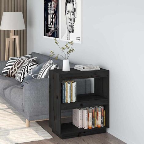 Bücherregal Schwarz 60x35x71 cm Massivholz Kiefer vidaXL