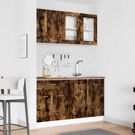 Kücheneinheit Lyon 4 pcs Geräucherte Eiche Holzwerkstoff vidaXL
