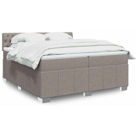Boxspringbett mit Matratze Taupe 200x200 cm Stoff vidaXL
