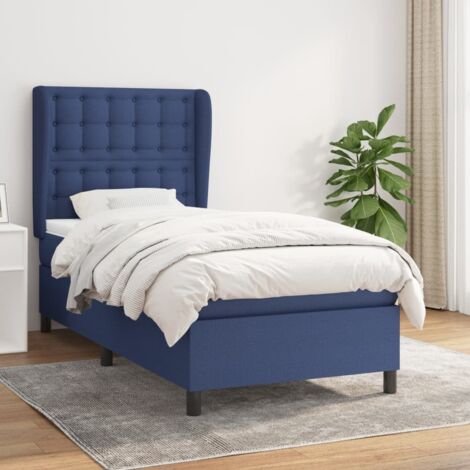 Boxspringbett mit Matratze Blau 100x200 cm Stoff vidaXL (1/5)