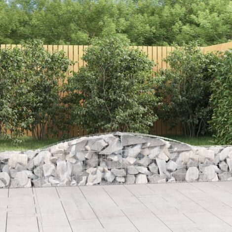 Gabione mit Hochbogen 400x30x40/60 cm Verzinktes Eisen vidaXL