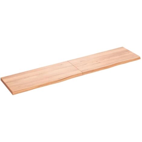 Tischplatte Hellbraun 180x40x(2-4)cm Massivholz Eiche Behandelt vidaXL