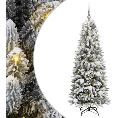 Künstlicher Weihnachtsbaum mit 150 LEDs mit Ständer Weiß 150 cm vidaXL (1/5)