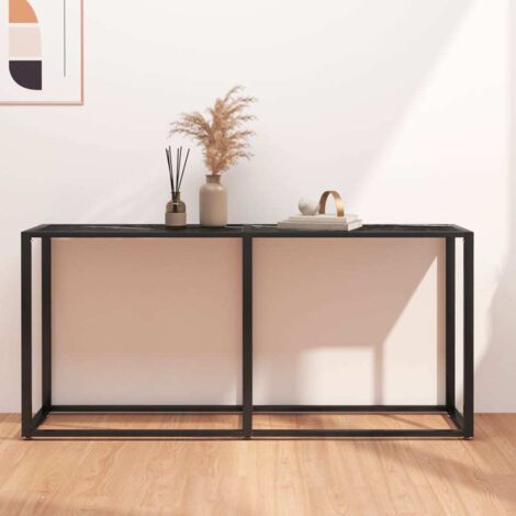 Konsolentisch Schwarz Marmor-Optik 160x35x75,5 cm Hartglas vidaXL