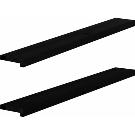 Fensterbänke 2 Stk. Dunkelbraun 120x15x2 cm Massivholz Eiche vidaXL