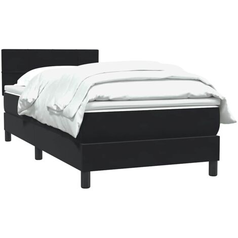 Boxspringbett mit Matratze Schwarz 80x220 cm Samt vidaXL