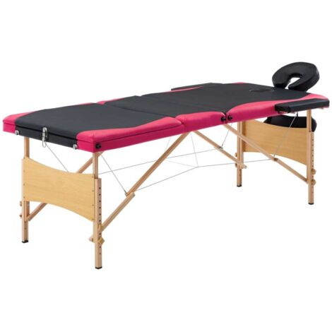 Prolenta Premium Massageliege Klappbar 3-Zonen mit Holzgestell