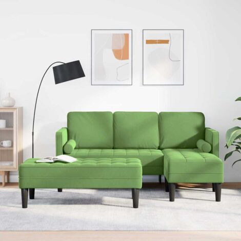 Sofa Set 2 pcs Hellgrün 173 x 131 x 67 cm Samt vidaXL