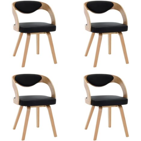 Esszimmerstühle 4 Stk. Schwarz Bugholz und Kunstleder vidaXL