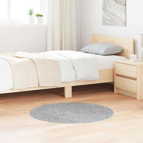 vidaXL Flauschiger Teppich mit Latexrücken Grau ø90 cm (1/5)