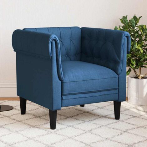 vidaXL Chesterfield-Sessel Blau Stoff