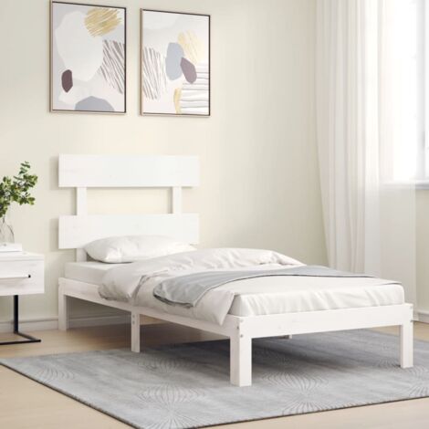 Massivholzbett ohne Matratze Weiß 100x200 cm Kiefernholz vidaXL (1/5)