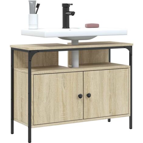 Waschbeckenunterschrank Sonoma-Eiche 80x30x60 cm Holzwerkstoff vidaXL