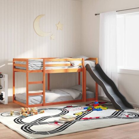 Etagenbett mit Rutsche & Leiter Wachsbraun 75x190cm Kiefernholz vidaXL