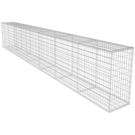 vidaXL Gabionwand mit Deckel Verzinkter Stahl 600x50x100 cm