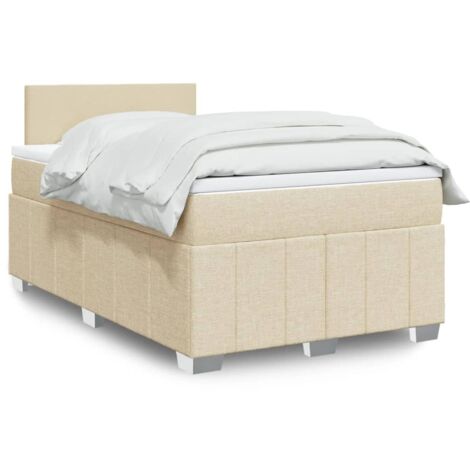 Boxspringbett mit Matratze Creme 120x200 cm Stoff vidaXL (1/5)