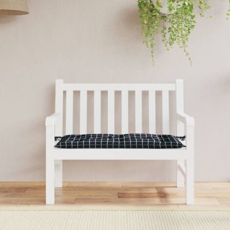 Gartenbank-Auflage Schwarz Karomuster 100x50x7 cm Oxford-Gewebe vidaXL