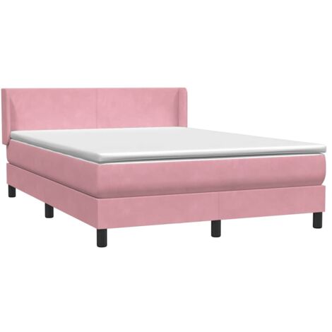 Boxspringbett mit Matratze Rosa 140x220 cm Samt vidaXL (1/5)