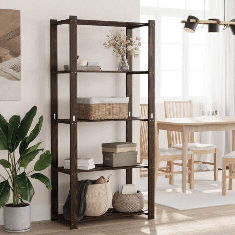 Lagerregal mit 5 Böden Schwarz 80x38x170 cm Massivholz Kiefer vidaXL