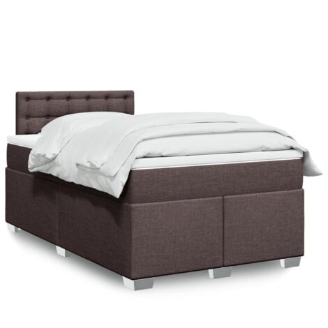 Boxspringbett mit Matratze Dunkelbraun 120x200 cm Stoff vidaXL