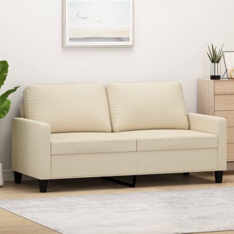 vidaXL 2-Sitzer Sofa Creme 140 cm Stoff
