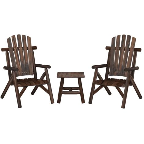 Maison Exclusive 3-tlg. Garten-Lounge-Set Massivholz Fichte (1/5)