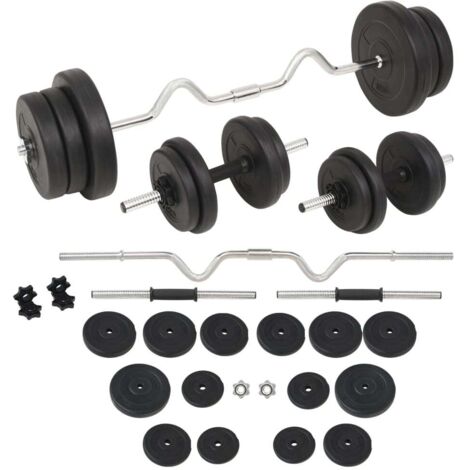 Langhantel- und Kurzhantelset 60 kg vidaXL