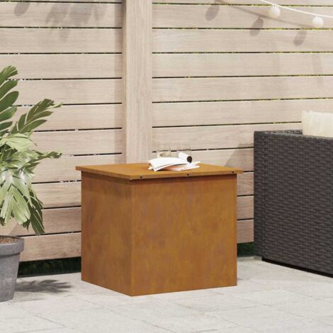 vidaXL Outdoor Storage Box Rusty 55 x 50.5 x 50 cm Galvanised Steel