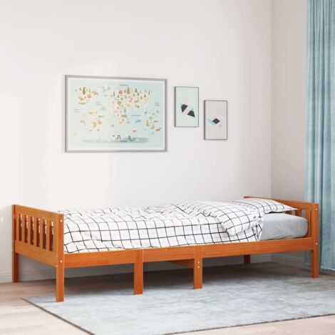 Kinderbett ohne Matratze Wachsbraun 80x200 cm Massivholz Kiefer vidaXL
