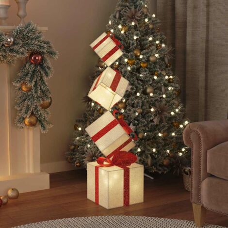 Weihnachtsdekoration Geschenkbox 80 LEDs Warmweiß vidaXL595182