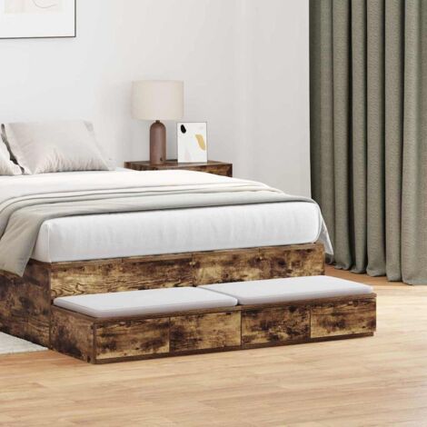 Bettschubladen Räuchereiche 120 x 36.5 x 16.5 cm Holzwerkstoff vidaXL