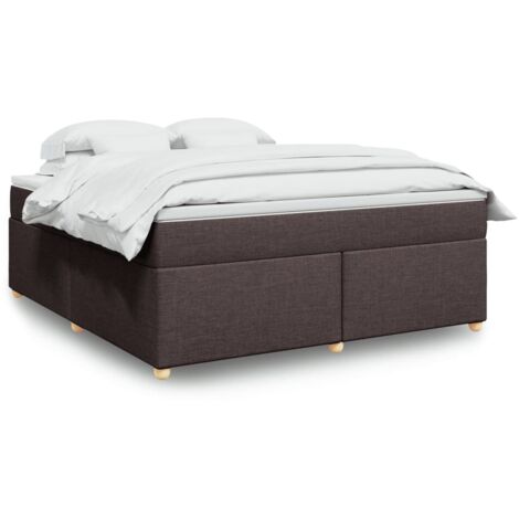 Boxspringbett mit Matratze Dunkelbraun 180x200 cm Stoff vidaXL