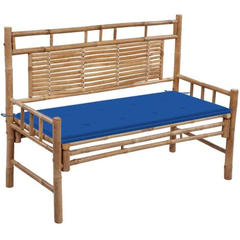 Gartenbank mit Auflage 120 cm Bambus vidaXL