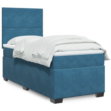 vidaXL Lattenrostbett mit blauem Matratze 100x200 cm