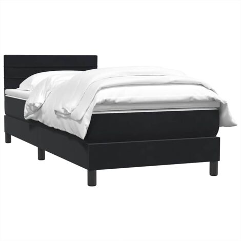 Boxspringbett mit Matratze Schwarz 80x220 cm Samt vidaXL