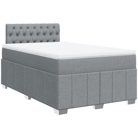 Boxspringbett mit Matratze Hellgrau 120x200 cm Stoff vidaXL